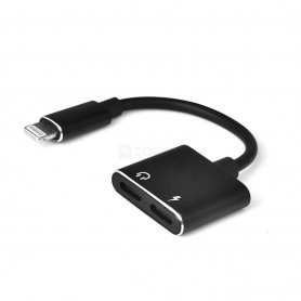 ADAPTADOR AURICULARES LIGHTNING JACK IPHONE + CARGA ALIMENTACION GLJ002