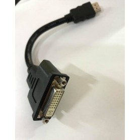 Cable Adaptador Hdmi A Dvi-D 24+1 Macho 10Cm Bidireccional