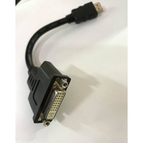 CABLE ADAPTADOR HDMI A DVI-D 24+1 MACHO 10CM BIDIRECCIONAL