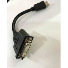 CABLE ADAPTADOR HDMI A DVI-D 24+1 MACHO 10CM BIDIRECCIONAL