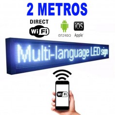 CARTEL PROGRAMABLE BLANCO O ZUL CON WIFI 2MTS X 40CM