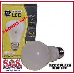 Lampara Bulbo Led Rosca E27 7W Calida General Electric