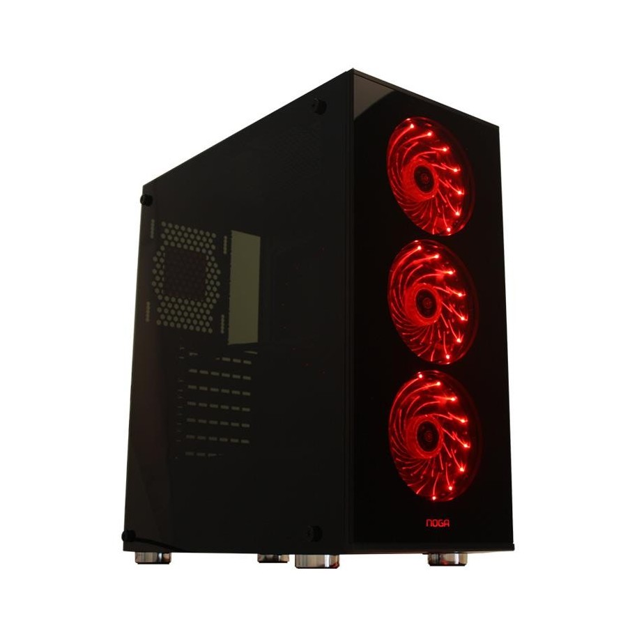 Gabinete Pc Gamer Vidrio Templado, Caja Atx / 3 Coolers Rgb