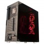 GABINETE PC GAMER VIDRIO KIT NOGA NG-8608 CON FUENTE 600W COOLER COLOR ROJO USB 3.0