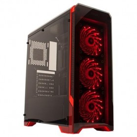 Gabinete Pc Gamer Acrilico Noga Ng-8609 Con Fuente 600W Cooler Color Rojo