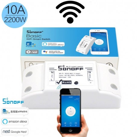 DOMOTICA SWITCH WIFI SONOFF BASIC LLAVE MANUAL NEW 2018 INTERRUPTOR NO MAS FOTOCELULA