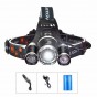 LINTERNA MINERA VINCHA RECARGABLE 3 LED CREE T6 + 2 BATERIAS