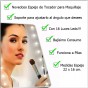 ESPEJO DE LUCES 22 LED BOTON TACTIL CON PIE REGULABLE 360 A PILAS BAJO CONSUMO IDEAL COSMETICA