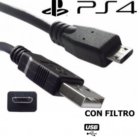 CABLE JOYSTICK PS4 CARGA DUALSHOCK 4 MICRO USB C/ FILTRO !!!
