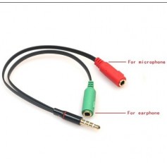 ADAPTADOR PLUG 3.5MM AURICULAR + MIC A 2 JACK 3.5MM AURICULAR + MIC