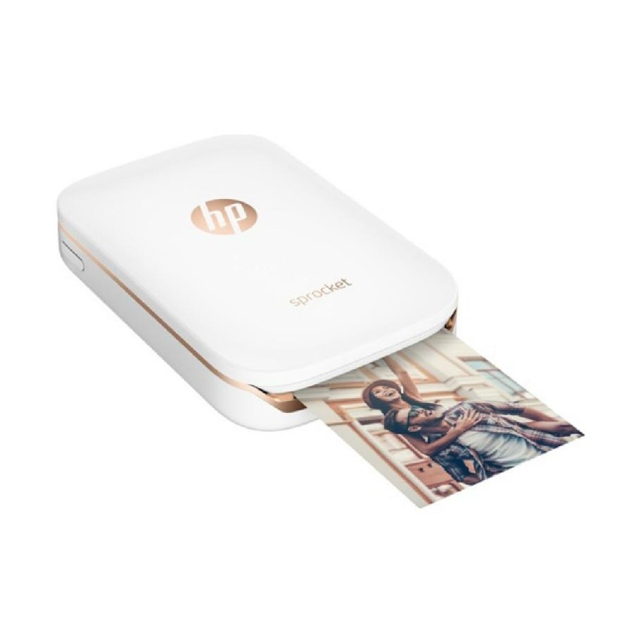 HP Sprocket - Paquete de impresora fotográfica portátil 2 en 1 y cámara  instantánea con tarjeta microSD de 8 GB y papel fotográfico Zink, color  blanco