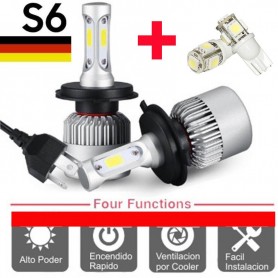 KIT LED CREE S6 COOLER H4 ALTA Y BAJA 6TA GENERACION 16000LM + 2 LED REGALO