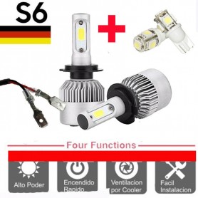 Kit Lamparas Led Cree S6 Cooler H3 6Ta Generacion 16000Lm + 2 Led Regalo