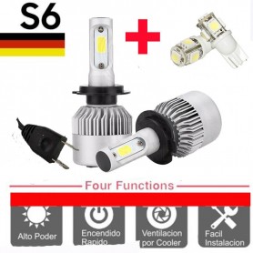 Kit Lamparas Led Cree S6 Cooler H7 6Ta Generacion 16000Lm + 2 Led Regalo