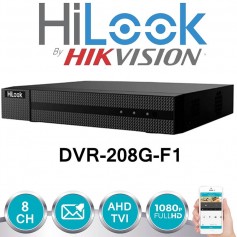 HILOOK DVR-208G-F1 DVR TURBO HD 8 CANALES 1080P 720P LITE 1 SATA BY HIKVISION