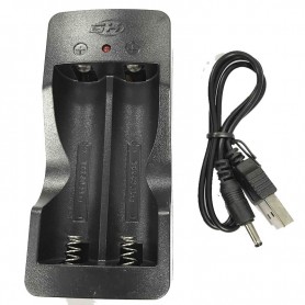 CARGADOR DOBLE PILAS 18650 USB CORTE AUTOMATICO LED INDICADOR