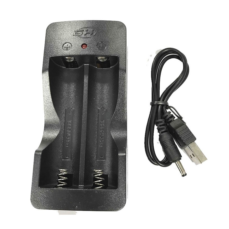 Cargador Doble Pilas 18650 Usb Corte Automatico Led Indicador