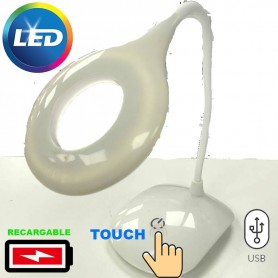 LAMPARA ESCRITORIO RECARGABLE LED FLEXIBLE BOTON TOUCH