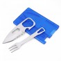 TARJETA DE SUPERVIVENCIA CUCHILLO Y TENEDOR CON FUNDA P/CAMPING