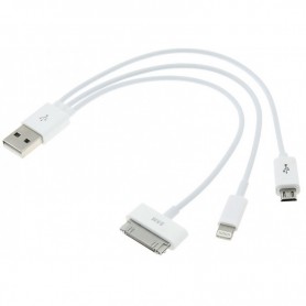 CABLE CARGA CELULAR 3 EN 1 MINI USB IPHONE 3 4 5 6 7 IPAD SAMSUNG