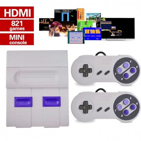 CONSOLA SUPER MINI SN-02 821 JUEGOS CON HDMI CLASICOS RETRO FAMILY