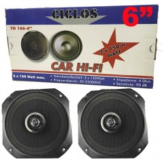 Parlantes Para Auto 6 Pulgadas 150W Ciclos Yd 166-6 Con Reja Dos Vias