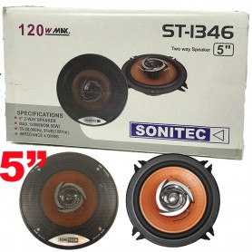 Parlantes Para Auto 5 Pulgadas 120W Sonitec St-1346 Con Reja Dos Vias