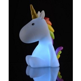 Velador Infantil Luz De Noche Unicornio Led A Pila