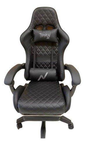 Silla Sillon Gamer Noga Typhon Butaca Pc Gaming Reclinable Con Apoya Pies Negro